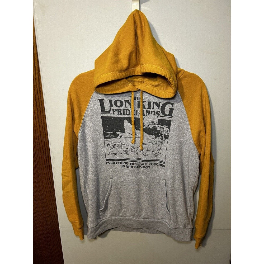 Disney: The Lion King: Lightweight Hoodie Pullover, Yellow/Heather Grey Womens M